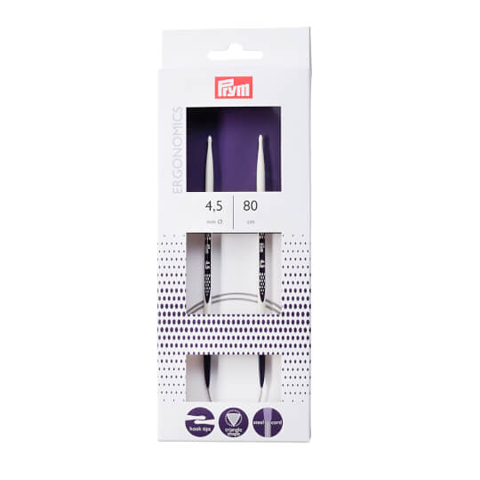 《Prym》プリム・エルゴノミック 輪針　全長80cm/4.5mm　 215805　エルゴミック　エルゴミックス　エルゴノミックス　エルゴノミクス　ergonomics