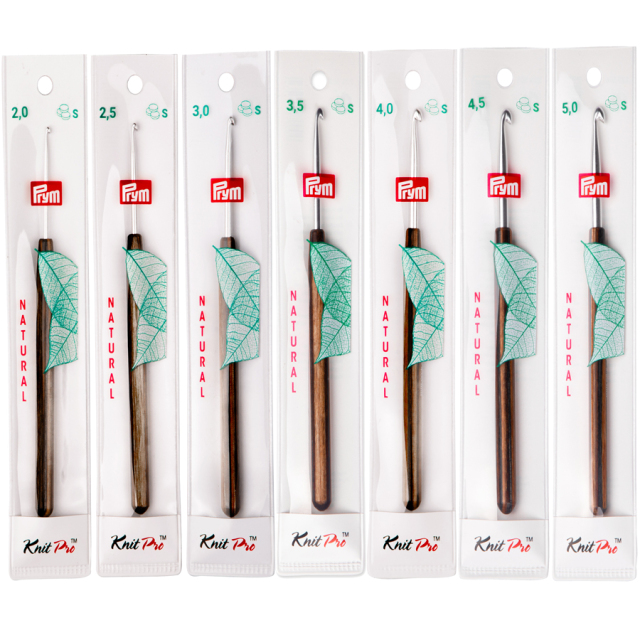 《Prym》プリム・かぎ針・ナチュラル・アルミフック　 全長14cm/（2.0/2.5/3.0/3.5/4.0/4.5/5.0mmΦ）7サイズ展開 　※個別販売・お好みのサイズをお選びください