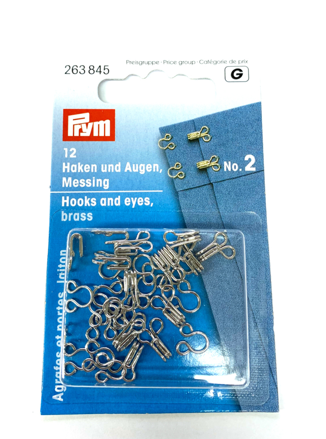 《Prym》プリム・ガーメントフック＆アイ　シルバー　 No.2（12セット入）