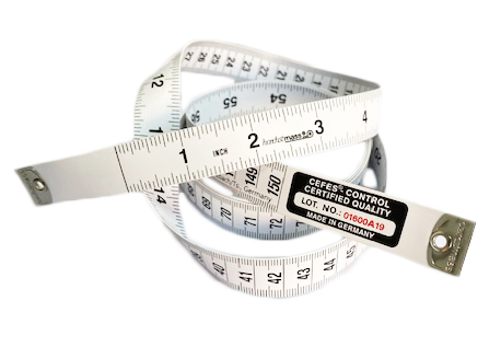 ドイツ製・hoechstmass　ヘキストマス　EEC型式　ライセンス認定　EU高精度 デラックスメジャー　片面60inch/反対面150cmタイプ　インチ/センチ 　テープ幅19mm　余白あり　※余白あり0インチの裏側は余白ありの0センチスタートです