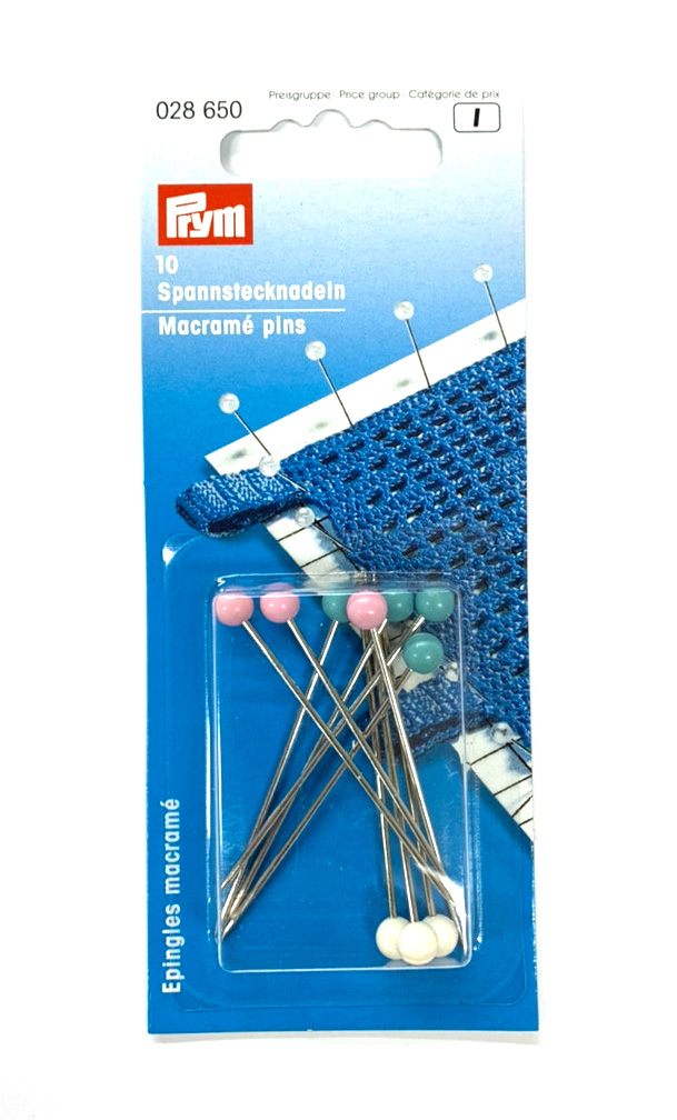 《Prym》プリム・マクラメヘッドピン55mm　(10本入) 全長55mm、太さ1.15mm