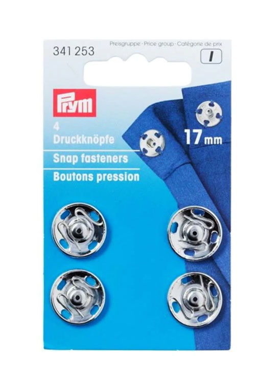 《Prym》プリム・シルバースナップ丸型17mm　4セット入　341253