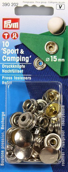 《Prym》プリム・スナップ・スポーツ＆キャンプ　 15mm/10セット　 シルバー リフィール