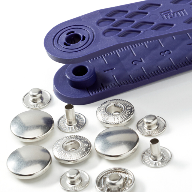 《Prym》プリム　スナップ　アノラック 　径15ｍｍ/10セット入キット付　シルバー　 ナイロン地・レインウェアやバッグ・カバンにもオススメ
