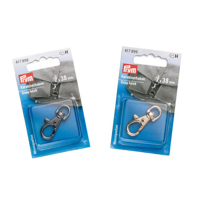 《Prym》プリム・スナップフック　7×38mm<br>ガンメタ/ゴールド　2色展開　カバン　バッグ　キーチェーン
