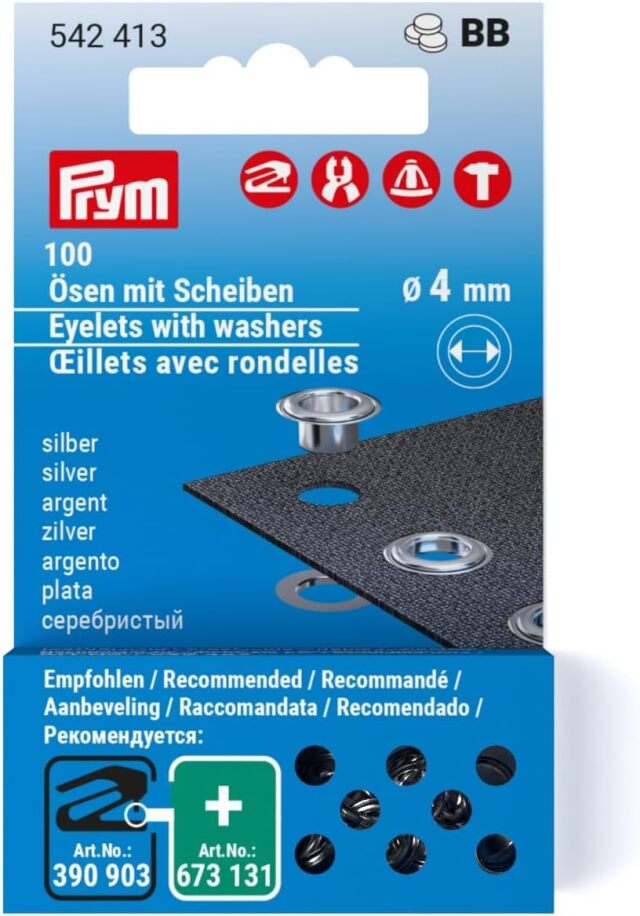 《Prym》プリム・ハトメ　片面　シルバー　4ｍｍ/100セット入　リフィール　ヴァリオ　VARIO Creative Tool　542413