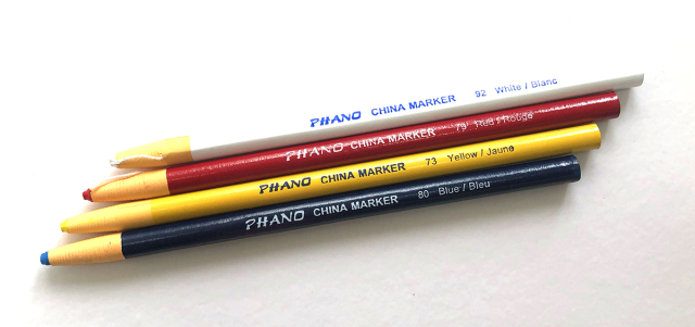 《DIXON》ディクソン PHANO CHINA MARKER ファノ チャイナマーカー WAX MARKER ワックスマーカー　色鉛筆　ワックスペンシル WAX pencil white 92 red 79 yellow 73 blue 80 白 赤 黄 青 本体8.5mmφ　芯5.0mmφ