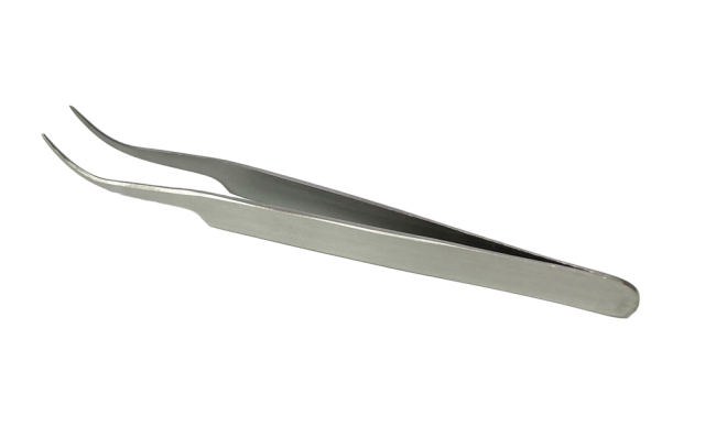 ドイツ・ピンセット・J型 ギザ無し・先曲がり（鶴首） 全長