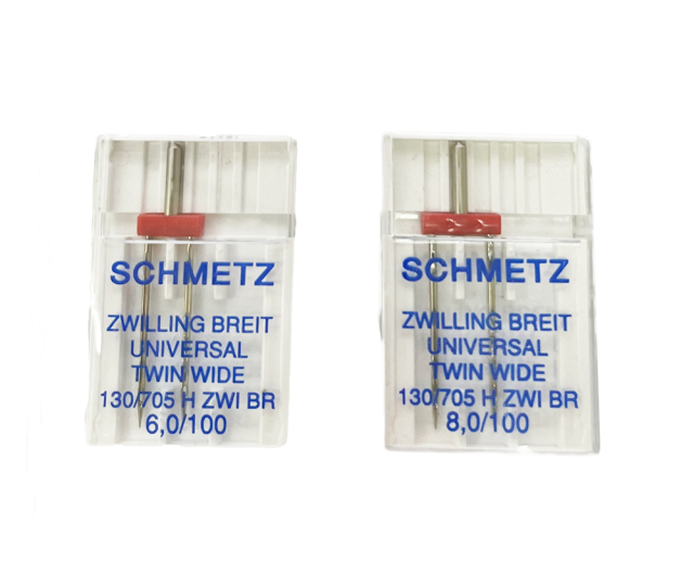 《SCHMETZ》※2本針（ZWI）・ユニバーサル / 16番（#100）幅6.0mm・8.0mm　2種類よりお選びください　 シュメッツ　ドイツ製　家庭用ミシン針　 ユニバーサル（万能タイプ）UNIVERSAL　130/705H