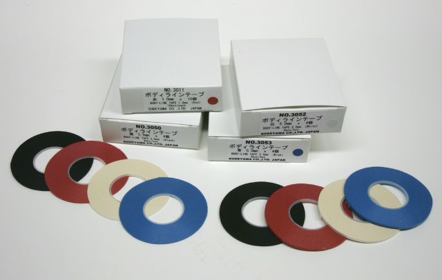 3005-3008 ボディラインテープBody-LineTapeICテープ巾0.8mm/16ｍ巻黒・赤・白・青