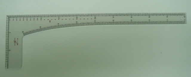2312 L尺透明15cmx50cm1/4縮尺付