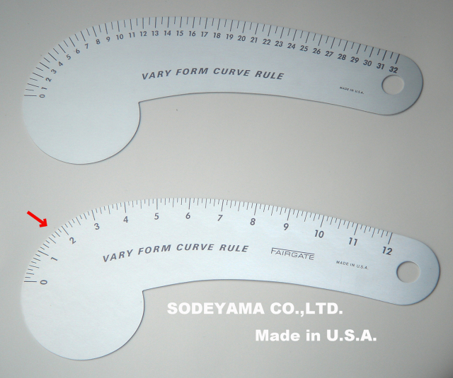 2707 アメリカ製カーブ尺VARYFORMCURVERULE12吋(インチ表示）