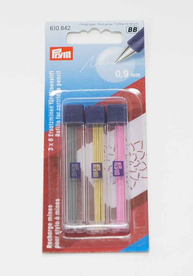 5516 PRYMドイツ・布用水性シャープチャコ用替え芯3色セット/φ0.9mm