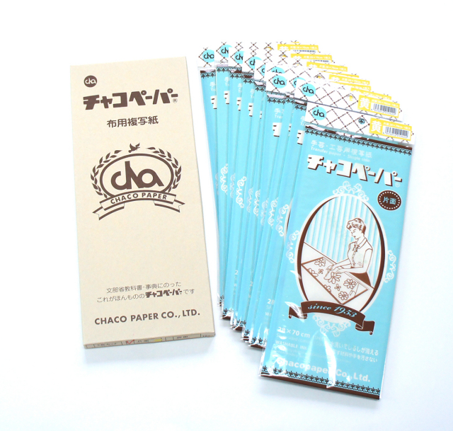 箱売り特価！チャコペーパー 片面（大)70cmx28cm 黄・青・白・赤 布用