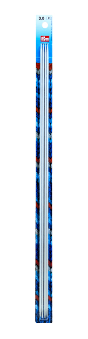 《Prym》プリム・アルミ製あみ針　パールグレー・ダブルポイント　4本入/1セット　3.0mmΦ/全長：40cm　編み針　棒針　191550-191551-191552