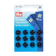 《Prym》プリム・スナップボタン（ホック）丸型　ブラック　11mm/12セット入り 　341166