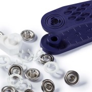《Prym》プリム　スナップ　ジャージー・リング・ホワイト 　径10ｍｍ/10セット入キット付　 ジャージボタン　アメリカンホック　ぼたん　ボタン取り付けキット　390111