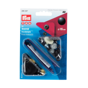 《Prym》プリム　スナップ　アノラック 　径15ｍｍ/10セット入キット付　ピアノブラック　 ナイロン地・レインウェアやバッグ・カバンにもオススメ
