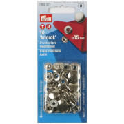 《Prym》プリム　スナップ　アノラック 　径15ｍｍ/10セット　リフィール　シルバー　 ナイロン地・レインウェアやバッグ・カバンにもオススメ