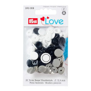 《Prym》プリム・カラースナップ　12.4mｍ/30セット入（黒/白/グレー 各色10個）　PrymLove　シンプル 丸　393008