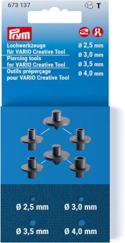 《Prym》プリム・ヴァリオ　パンチングツール・ポンチ　ハンドプレス機専用　穴サイズ：2.5mm/3mm/3.5mm/4mm用　VARIO Creative Tool ハトメ取り付け　673137