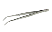 ドイツ・ピンセット・L型　ギザ有・先曲がり　全長：150ｍｍ/全幅8mm　TWEEZERS　Made in Germany