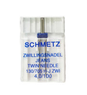 《SCHMETZ》※2本針（ZWI）・ジーンズ / 16番（#100）幅4.0mm　シュメッツ　ドイツ製　 家庭用ミシン針　 JIEANS　130/705H-J