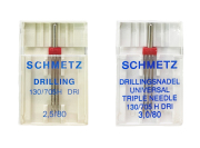 《SCHMETZ》※3本針（DRI）・ユニバーサル / 12番（#80）幅2.5mm・3.0mm　2種類よりお選びください　 シュメッツ　ドイツ製　家庭用ミシン針　 ユニバーサル（万能タイプ）UNIVERSAL　130/705 H
