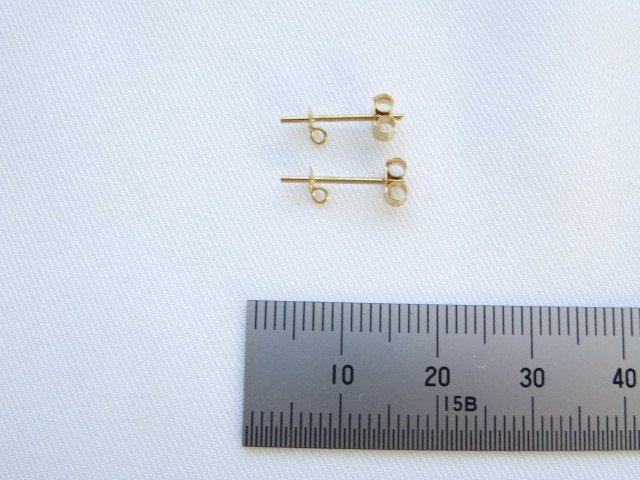 Ｋ１８　ピアス  皿付・ツキサシ・丸カン付　キャッチセット