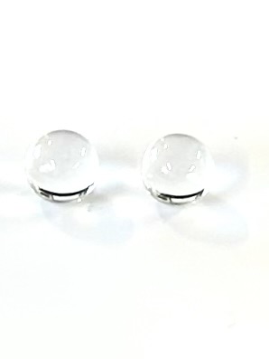 水晶　片穴　丸玉