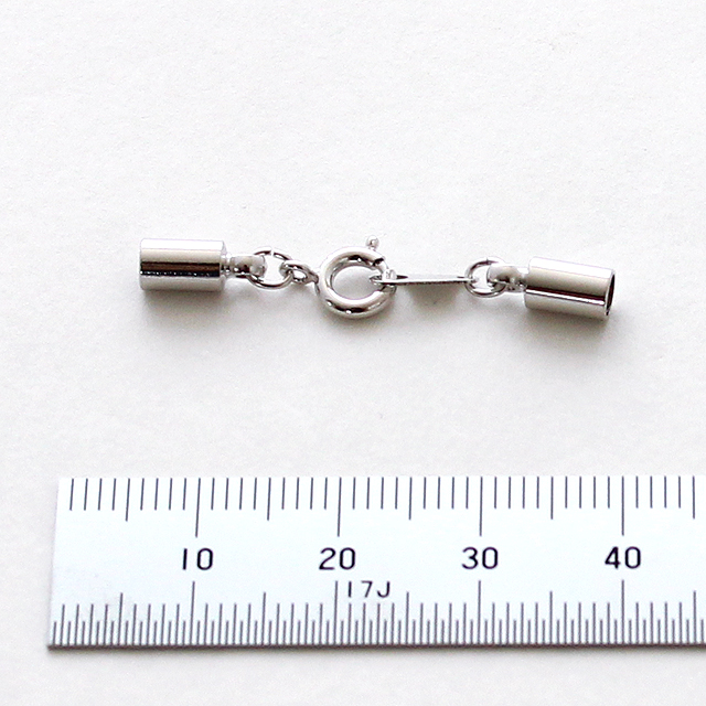 革ひも用引き輪セット３．０ｍｍ　(ロジウムメッキ）1セット