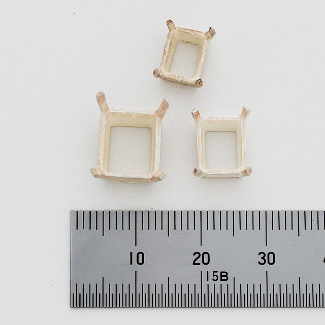 シルバー４本爪 角 キャスト上がり 湯道付 彫金材料店 New Art