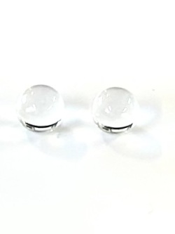 水晶　片穴　丸玉