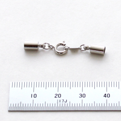 革ひも用引き輪セット３．０ｍｍ　(ロジウムメッキ）1セット
