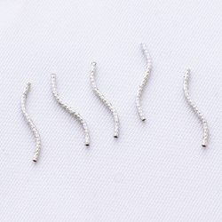 シルバーカットパイプ　外径 １．２×長さ １９mm ロジウムメッキ