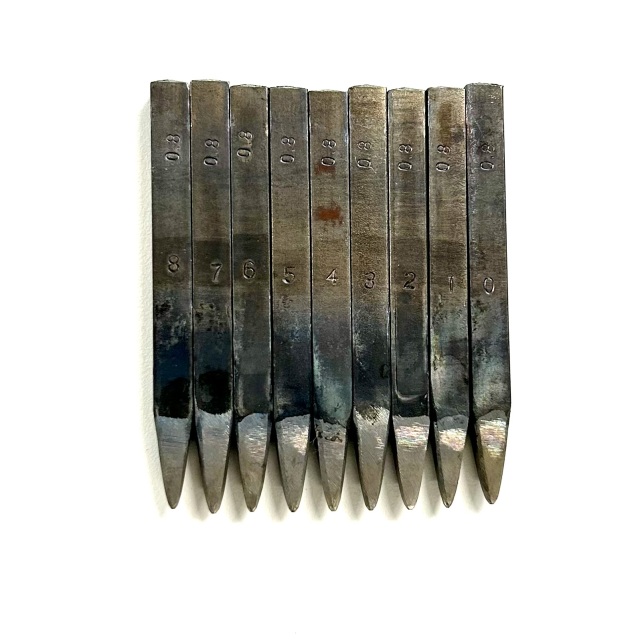 刻印1.0mm 英字　国産 刻印 数字セット (直凸 0．8）