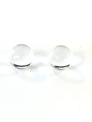 水晶　片穴　丸玉