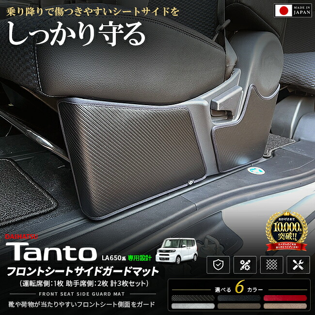 ダイハツタントLA650SLA660Sフロントシートサイドガードマット装着イメージ