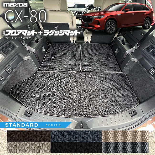 マツダCX-80フロアマットサードシート背面用ラゲッジマットKL系S