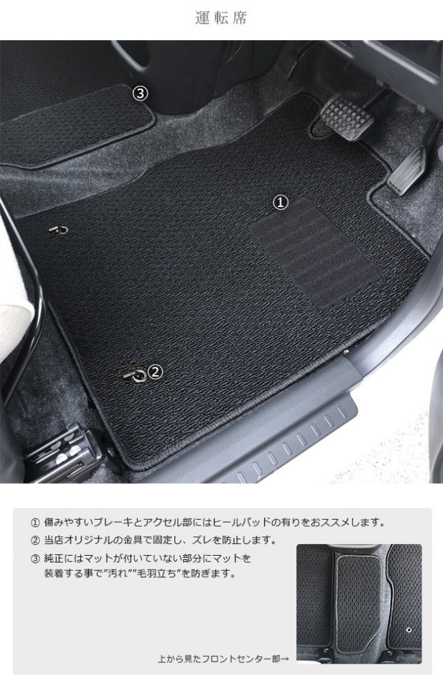 ムーブキャンバス フロアマット フロントセンターマット サイド 