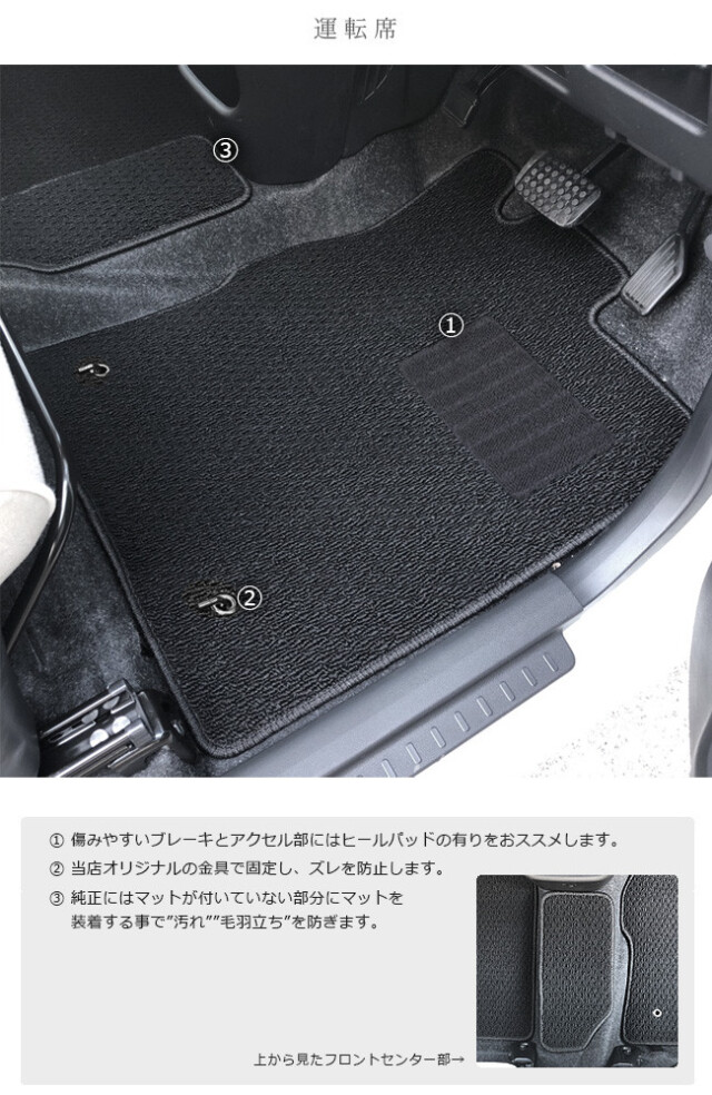 ムーブキャンバス フロアマット フロントセンターマット サイド