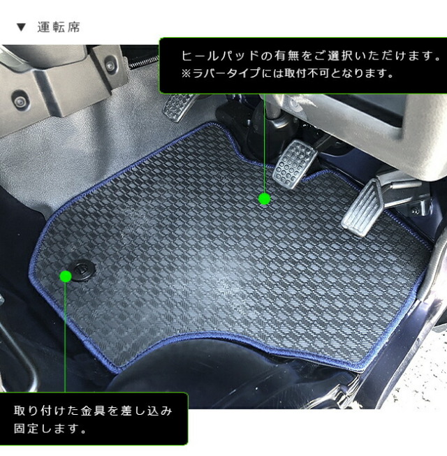 ハイゼット/トラック S500P AT車用 チェックブルー フロアマット 新品