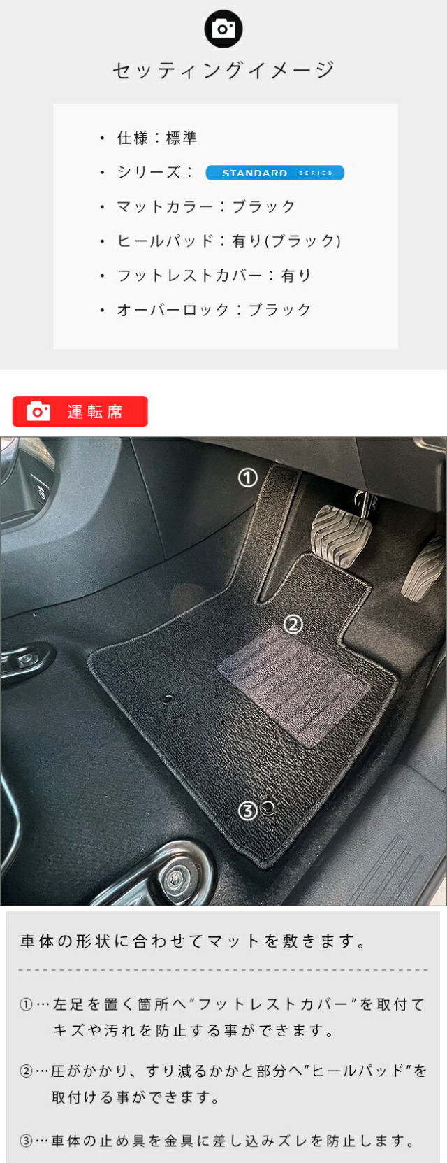 日産 純正部品 E13　足マットセット notee13fmst.jpg