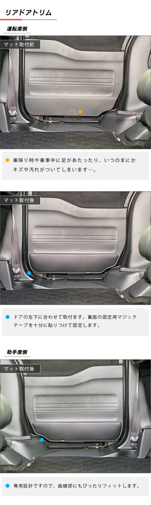 ホンダ エヌボックス jf3 jf4 ガードマットセット キックガード