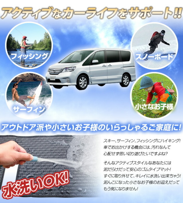 日産 NV350 キャラバン 14人乗り E26系 フロアマット ラバー