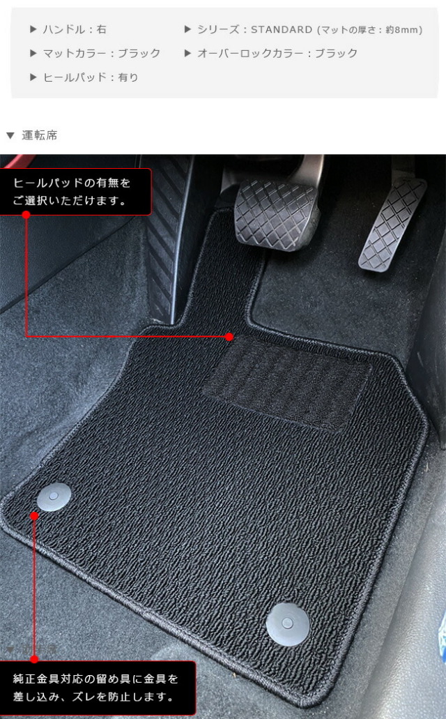 AUDIQ2フロアマットGA系STDマットアウディ内装カスタムカー用品パ