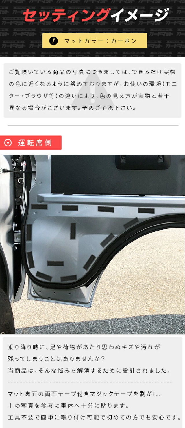ダイハツハイゼットトラックガードマットドアトリム用ハイゼット