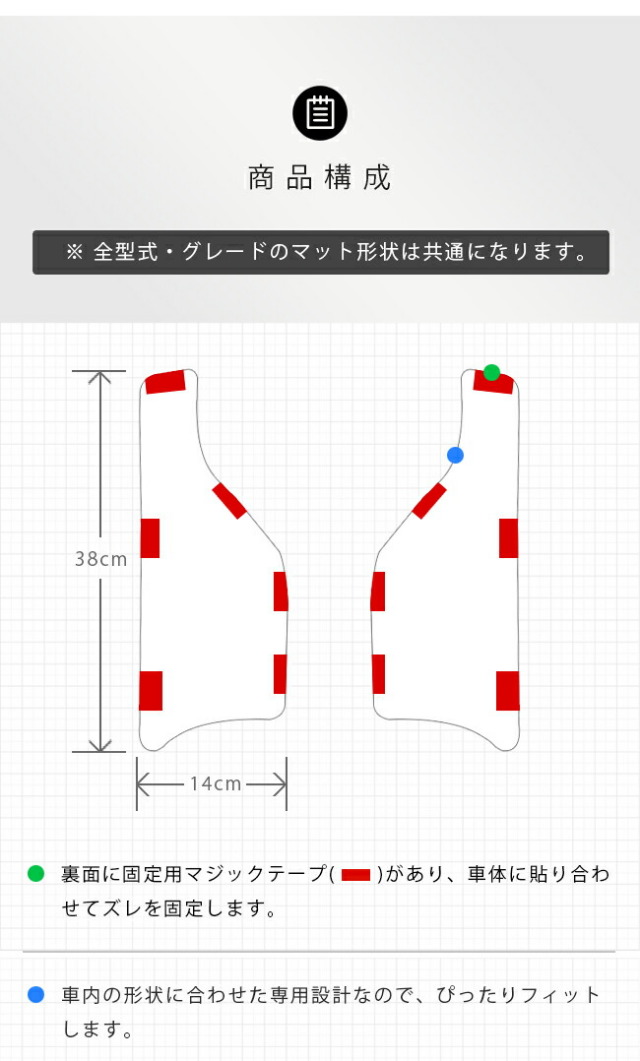 ダイハツムーヴキャンバスサイドステップマットリアシート用DXシ