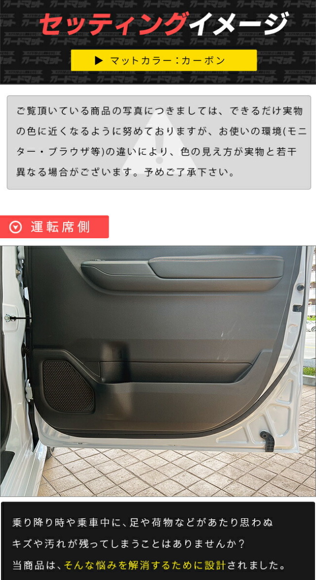 ダイハツムーブガードマットキックガードフロントドアトリム用2枚