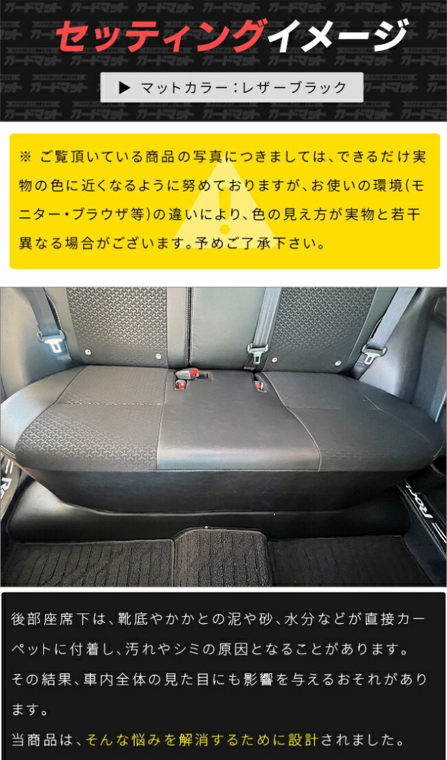 ダイハツロッキーガードマット後部座席下用A200系ディスプレイオ